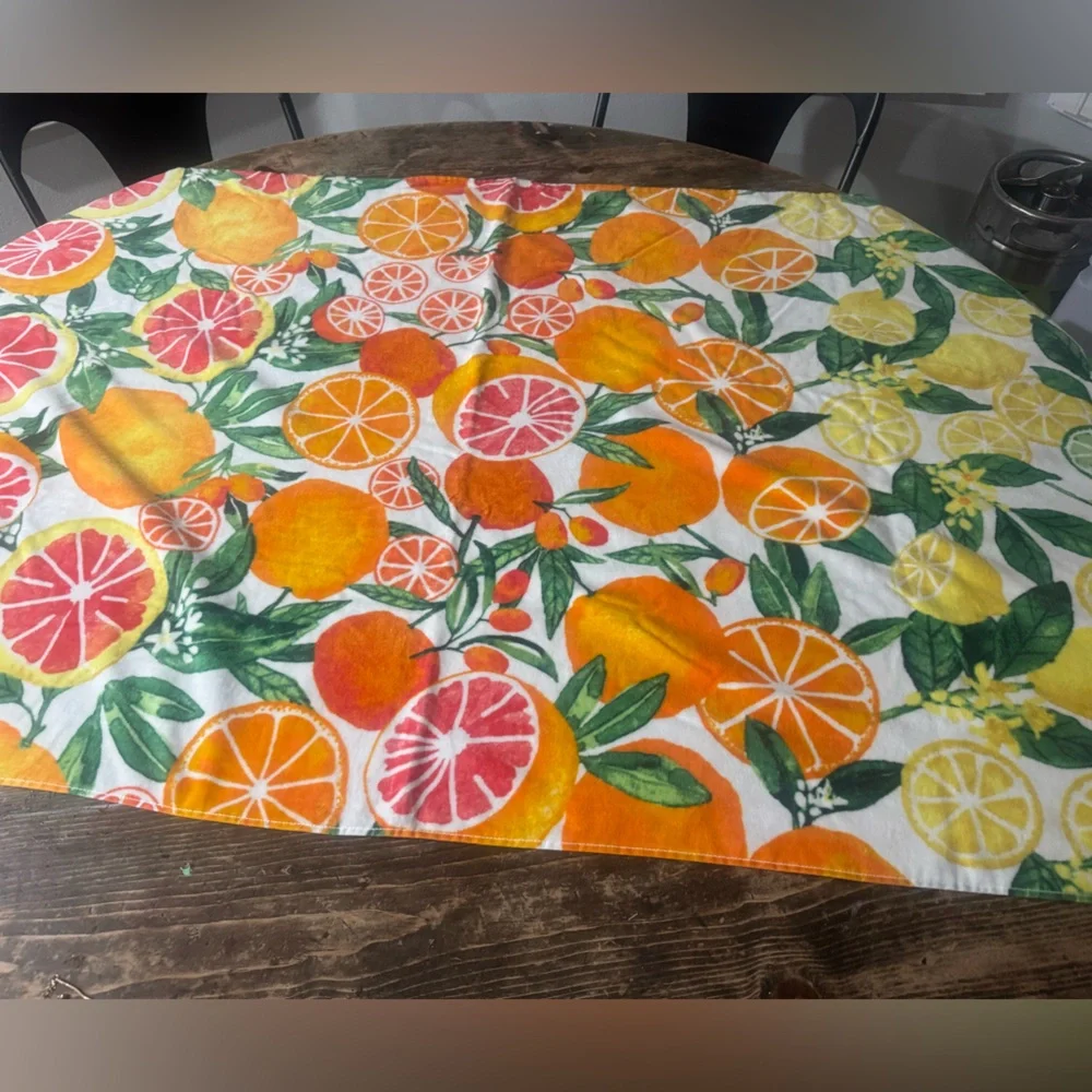 Rachel Zoe Vibrant 6foot, fruit beach towel🍈🍊🍋100% cotton! Cute comfy cozy🍋🍊🍈